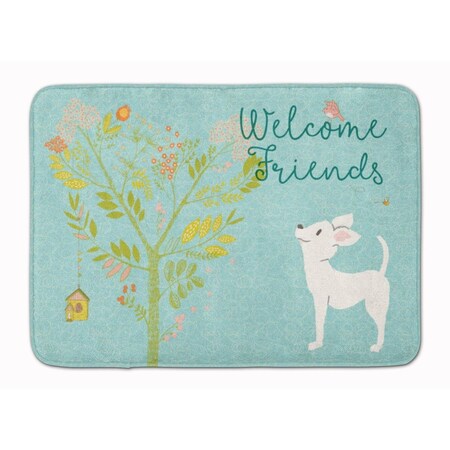 Carolines Treasures Welcome Friends White Chihuahua Machine Washable Memory Foam Mat BB7629RUG